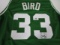 Larry Bird of the Boston Celtics signed green basketball jersey Certified COA 763