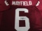 Baker Mayfield of the Oklahoma Sooners signed red football jersey Certified COA 122