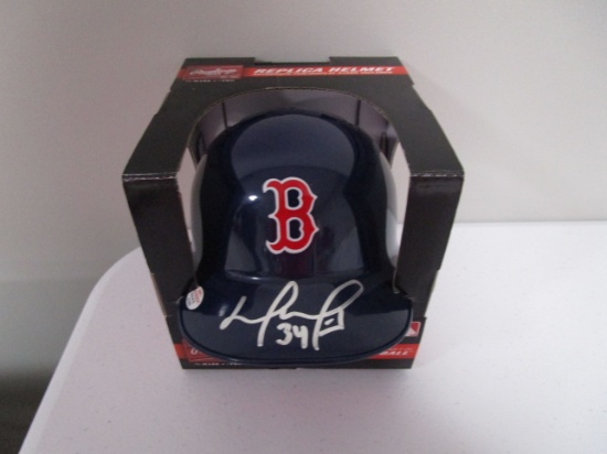 David Ortiz of the Boston Red Sox autographed mini batting helmet Certified COA 035