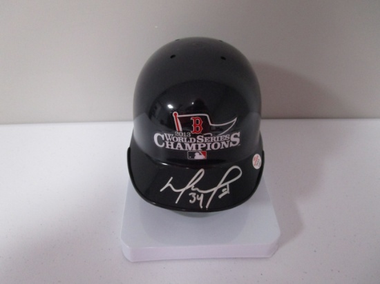 David Ortiz of the Boston Red Sox autographed mini World Series batting helmet Certified COA 031