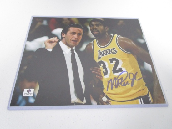 Magic Johnson of the Los Angeles Lakers signed 8x10 color photo Certified COA 536