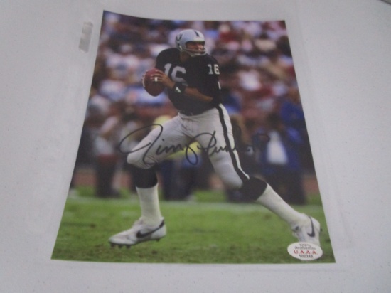 Jim Plunkett of the Oakland Raiders signed 8x10 color photo Certified COA 345