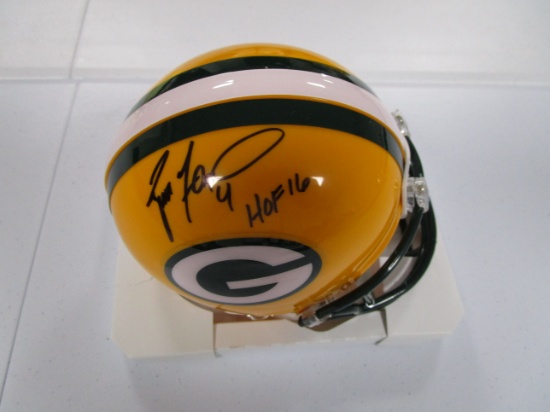 Brett Favre of the Green Bay Packers signed mini football helmet Certified COA 459
