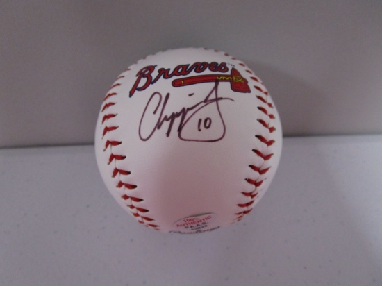 Chipper Jones of the Atlanta Braves signed autographed logo baseball Certified COA 822