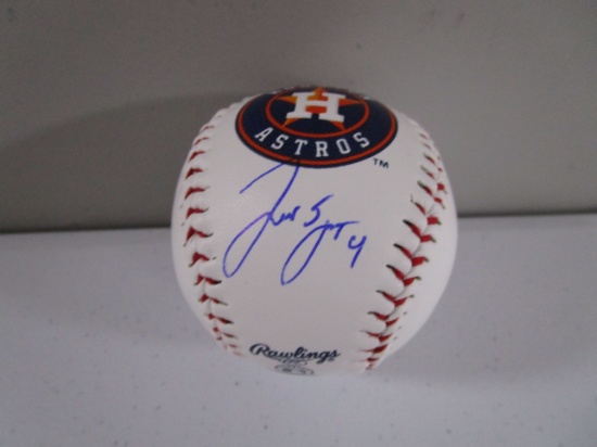 George Springer of the Houston Astros signed autographed logo baseball Certified COA 327