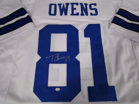 Terrell Owens of the Dallas Cowboys signed white football jersey Certified COA 265