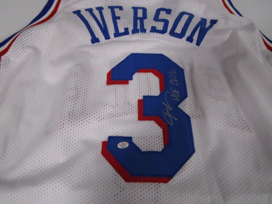 Allen Iverson of the Philadelphia 76ers signed white basketball jersey Certified COA 617