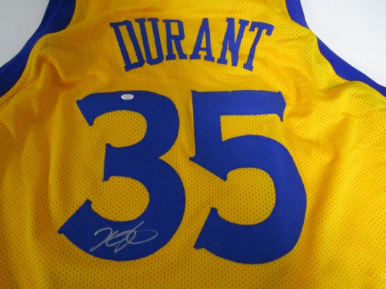 Kevin Durant of the Golden State Warriors signed yellow basketball jersey Certified COA 657