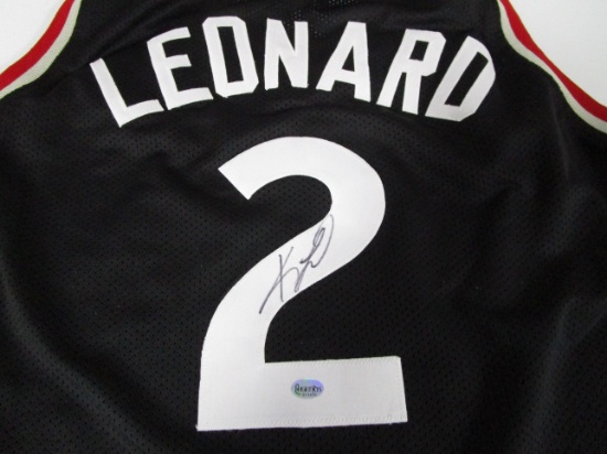 Kawhi Leonard of the Toronto Raptors signed black basketball jersey Certified COA 470