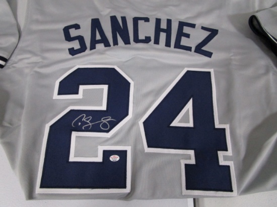 Gary Sanchez of the New York Yankees signed gray baseball jersey Certified COA 429