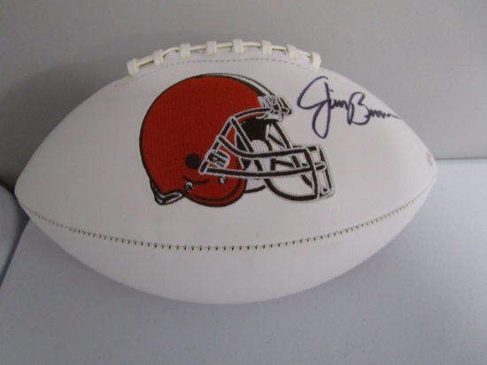 Jim Brown of the Cleveland Browns signed autographed logo football Certified COA 942