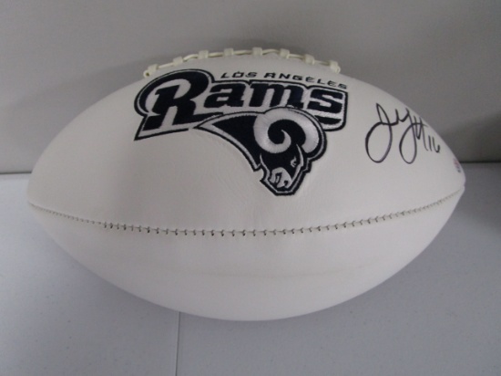 Jared Goff of the Los Angeles Rams signed autographed logo football Certified COA 175