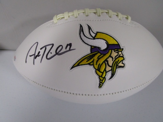 Adam Thielen of the Minnesota Vikings signed autographed logo football Certified COA 187