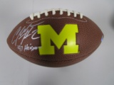 Charles Woodson of the Michigan Wolverines autographed mini logo football Certified COA 455