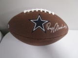 Roger Staubach of the Dallas Cowboys autographed mini logo football Certified COA 443