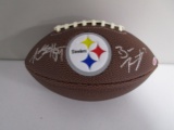 Antonio Brown Ben Roethlisberger of the Steelers signed mini logo football Certified COA 450