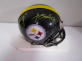 Antonio Brown Ben Roethlisberger of the Steelers signed mini football helmet Certified COA 416