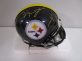 Ben Roethlisberger James Connor of the Steelers signed mini football helmet Certified COA 382