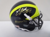 Charles Woodson of the Michigan Wolverines signed mini football helmet Certified COA 807