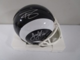 Jared Goff Todd Gurley of the Los Angeles Rams signed mini football helmet Certified COA 371
