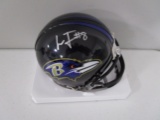 Lamar Jackson of the Baltimore Ravens signed mini football helmet Certified COA 771