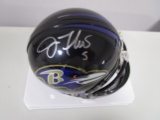 Joe Flacco of the Baltimore Ravens signed mini football helmet Certified COA 781