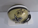 Drew Brees of the New Orleans Saints signed mini football helmet Certified COA 741