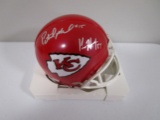 Pat Mahomes Kareem Hunt of the Kansas City Chiefs signed mini football helmet Certified COA 844