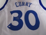 Steph Curry of the Golden State Warriors signed white basketball jersey Certified COA 591