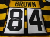 Antonio Brown of the Pittsburgh Steelers signed bumblebee football jersey Certified COA 306