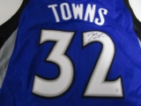 Karl Anthony Towns of the Minnesota Timberwolves signed blue basketball jersey Certified COA 657