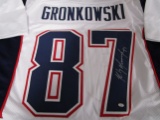 Rob Gronkowski of the New England Patriots signed white football jersey Certified COA 428