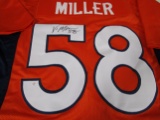 Von Miller of the Denver Broncos signed orange football jersey Certified COA 465