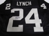 Marshawn Lynch of the Oakland Raiders signed black football jersey Certified COA 130