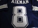 Troy Aikman of the Dallas Cowboys signed blue football jersey Certified COA 148