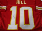 Tyreek Hill of the Kansas City Chiefs signed red football jersey Certified COA 847