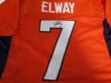 John Elway of the Denver Broncos signed orange football jersey Certified COA 296