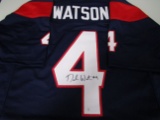 Desaun Watson of the Houston Texans signed blue football jersey Certified COA 352