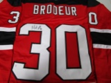 Martin Brodeur of the New Jersey Devils signed red hockey jersey Certified COA 762