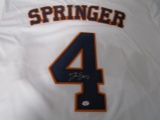 George Springer of the Houston Astros signed white baseball jersey Certified COA 911