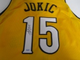 Nikola Jokic of the Denver Nuggets signed yellow basketball jersey Certified COA 474