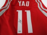 Yao Ming of the Houston Rockets signed red basketball jersey Certified COA 473