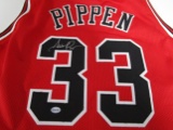 Scottie Pippen of the Chicago Bulls signed red basketball jersey Certified COA 477