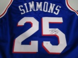 Ben Simmons of the Philadelphia 76ers signed blue basketball jersey Certified COA 554