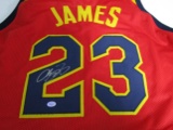 LeBron James of the Cleveland Cavaliers signed maroon basketball jersey Certified COA 516
