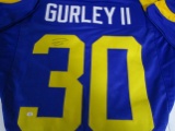 Todd Gurley of the Los Angeles Rams signed blue football jersey Certified COA 154