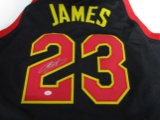 LeBron James of the Cleveland Cavaliers signed black basketball jersey Certified COA 436