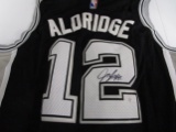 LaMarcus Aldridge of the San Antonio Spurs signed black basketball jersey Certified COA 103