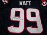 JJ Watt of the Houston Texans signed blue football jersey Certified COA 213