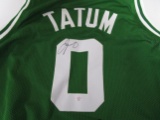 Jayson Tatum of the Boston Celtics signed green basketball jersey Certified COA 545